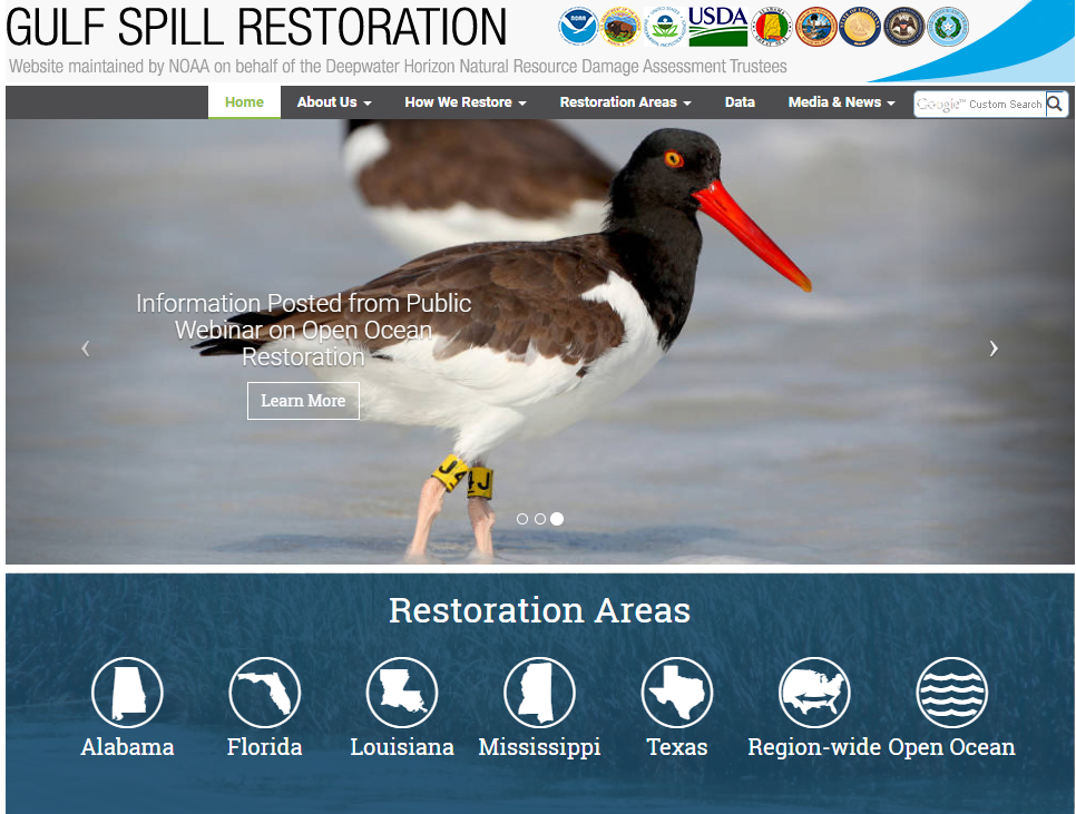 Gulf Spill Restoration Website